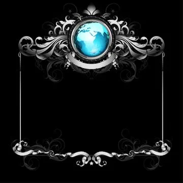 World with ornate frame Stock Illustration