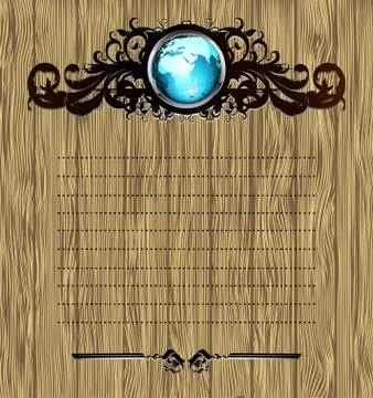 World with ornate frame Stock Illustration