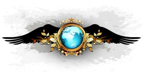 World with ornate frame Stock Illustration