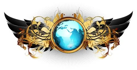 World with ornate frame Stock Illustration