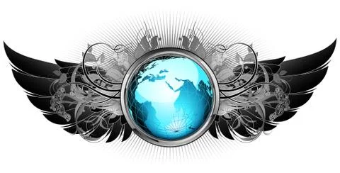 World with ornate frame Stock Illustration