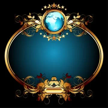 World with ornate frame Stock Illustration