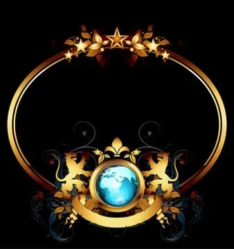 World with ornate frame Stock Illustration