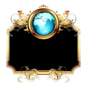 World with ornate frame Stock Illustration