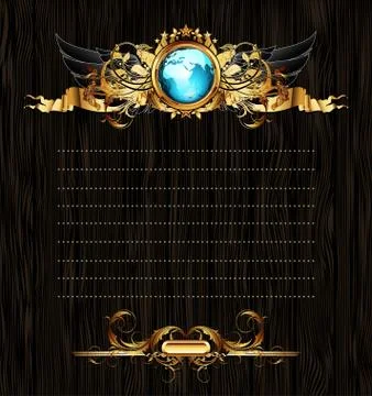 World with ornate frame Stock Illustration