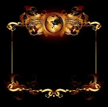 World with ornate Stock Illustration