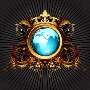 World with ornate Stock Illustration