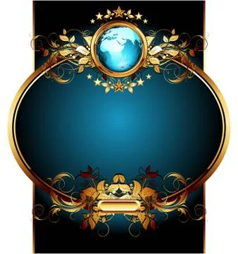 World with ornate Stock Illustration