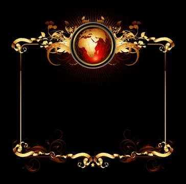 World with ornate Stock Illustration