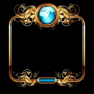 World with ornate Stock Illustration