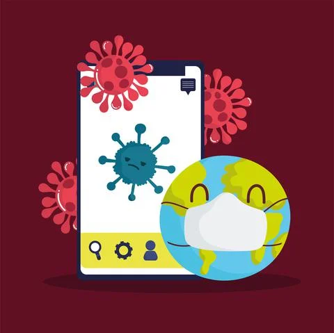 World outbreak covid 19 Stock Illustration