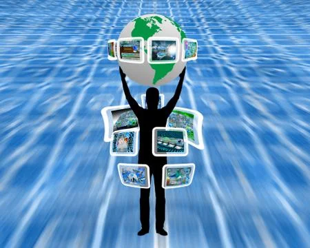 World over the head 库存插图