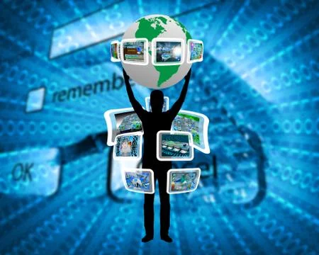 World over the head 库存插图