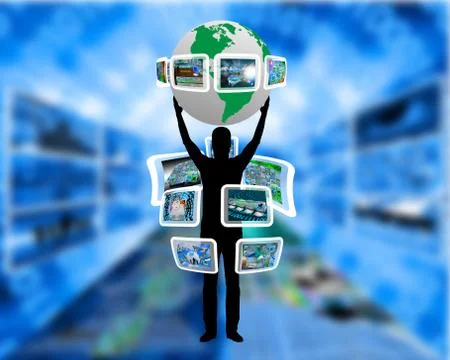 World over the head 库存插图