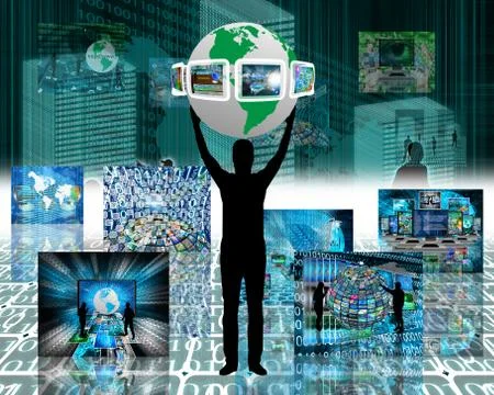 World over the head 库存插图