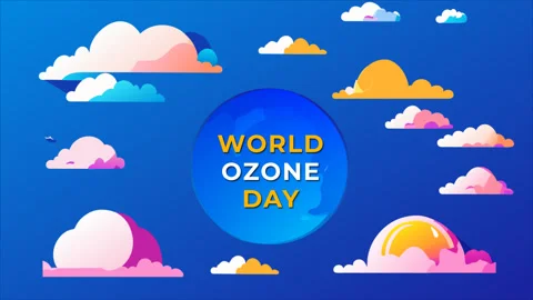 World ozone day awareness with animation Stock Footage 246805735