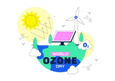 World Ozone Day Illustration Featuring Ozone Layer Protection, Environmenta.. Stock Illustration