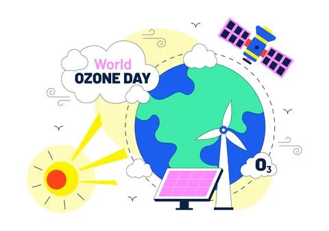World Ozone Day Illustration Featuring Ozone Layer Protection, Environmenta.. Stock Illustration