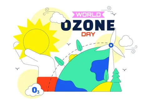 World Ozone Day Illustration Featuring Ozone Layer Protection, Environmenta.. Stock Illustration