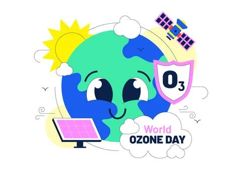 World Ozone Day Illustration Featuring Ozone Layer Protection, Environmenta.. Stock Illustration