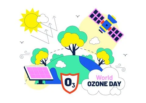 World Ozone Day Illustration Featuring Ozone Layer Protection, Environmenta.. Stock Illustration
