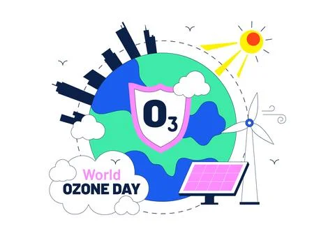 World Ozone Day Illustration Featuring Ozone Layer Protection, Environmenta.. Stock Illustration