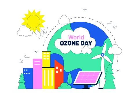 World Ozone Day Illustration Featuring Ozone Layer Protection, Environmenta.. Stock Illustration