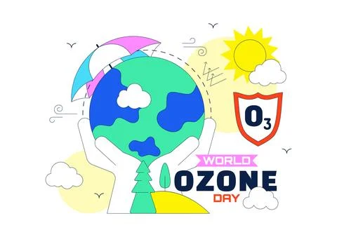 World Ozone Day Illustration Featuring Ozone Layer Protection, Environmenta.. Stock Illustration