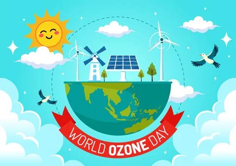 World Ozone Day Vector Illustration on September 16 To Raise Public Awarene.. Stock Illustration