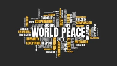 World Peace Concept Typography Word Cloud Vector Design Stockillustratie
