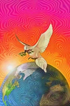 World Peace Dove Stock Illustration