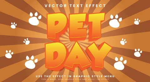 World Pet day 3d text effect イラスト素材