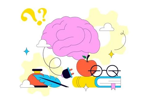 World Philosophy Day Vector Illustration Featuring Books, Ancient Philosoph.. 스톡 일러스트