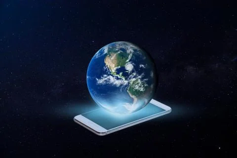 World Phone Communications Elements of this image furnished by NASA Stockfoto's