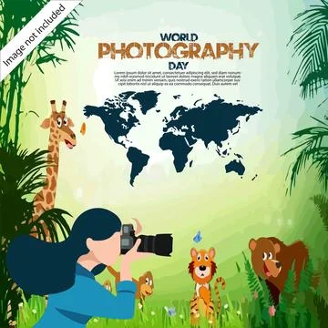 World Photography Day Vector Design Templet Stock Illustration