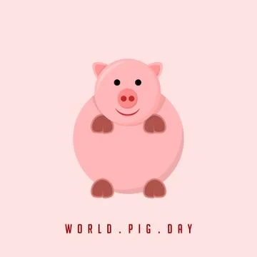 World Pig Day Stock Illustration