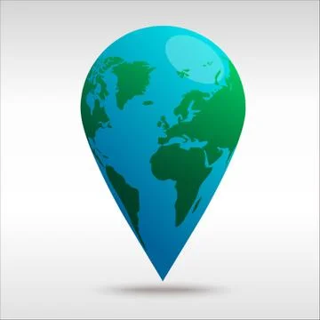 World Pin Stock Illustration