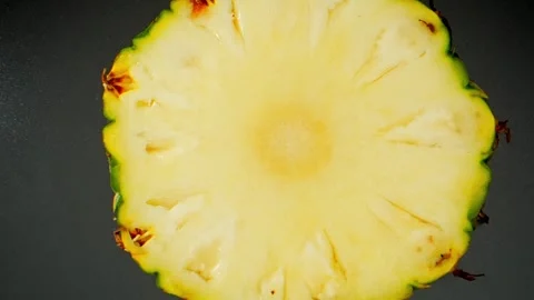 World of pineapple slices up close with a macro video.  Stock Footage 246594604