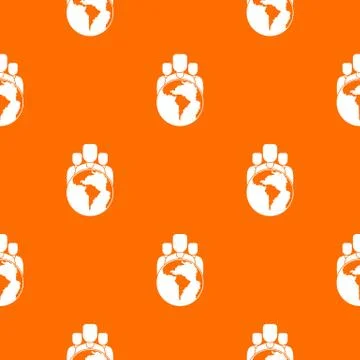 World planet and people pattern seamless Illustrazione stock