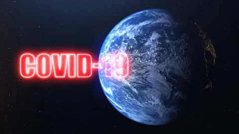 World, Planet Earth 3D rendering and Covid 19 text. 2019-ncov virus disease Stock Footage 127104192