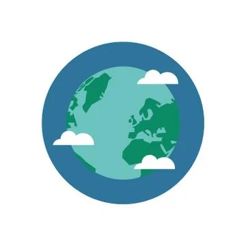 World planet earth with clouds Illustrazione stock