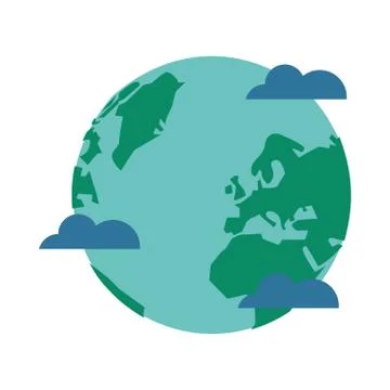 World planet earth with clouds Illustrazione stock