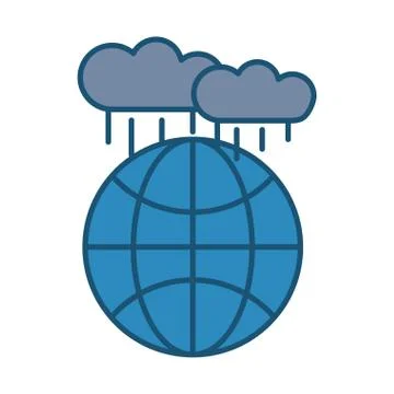 World planet earth with clouds rain Illustrazione stock