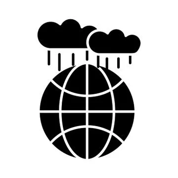 World planet earth with clouds rain icon Illustrazione stock
