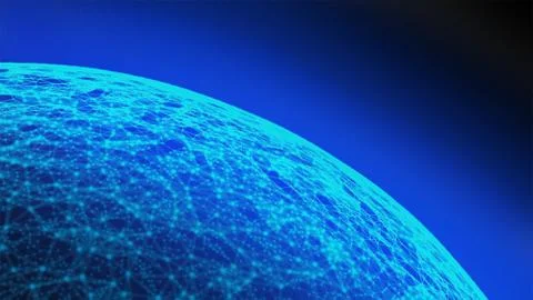 World. Planet earth with digital computer network connection lines in interne Illustrazione stock