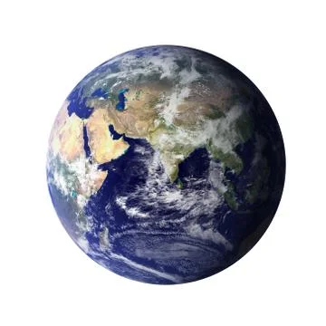 World. Planet earth, global model isolated on white background. Elements of t Stock Illustration