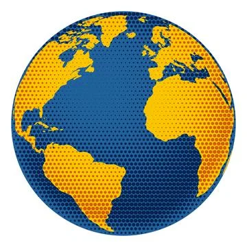 World Planet Earth Globe Map Retro Illustration Stockillustratie