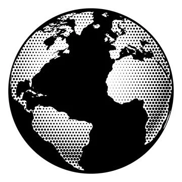 World Planet Earth Globe Map Retro Illustration Stock Illustration