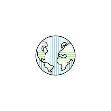 World planet, globe, soft color line style. Vector icon template Stock Illustration