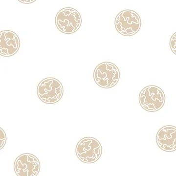 World planet glyph seamless pattern Stock Illustration